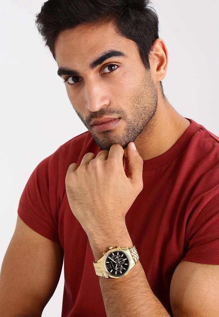 Michael Kors Unisex LEXINGTON Montre à Aiguilles Gold Coloured 1 Michael Kors Unisex LEXINGTON Montre à Aiguilles Gold Coloured