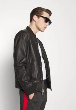 Michael Kors Homme LOGO Veste En Cuir Black -Michael Kors Soldes Boutique 1449b30377e042e8a79a915f49275562