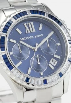 Michael Kors EVEREST Montre Silver Coloured/blue Femme -Michael Kors Soldes Boutique 2e2eb8b15b584f448beba5a7847cd557