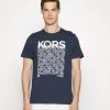 Michael Kors Homme NEWSPRINT TEE T Shirt Imprimé Dark Blue