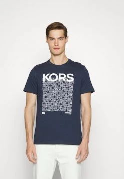 Michael Kors Homme NEWSPRINT TEE T Shirt Imprimé Dark Blue