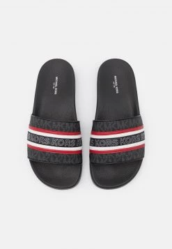 Michael Kors JAKE SLIDE Mules Black/crimson Homme -Michael Kors Soldes Boutique 59a06113d7824744a393bf1f15226cb8