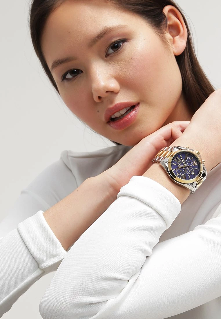 Michael Kors Femme BRADSHAW Montre à Aiguilles Silberfarben/goldfarben 1 Michael Kors Femme BRADSHAW Montre à Aiguilles Silberfarben/goldfarben