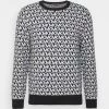 Michael Kors ALLOVER LOGO CREW Pullover Black/white Homme