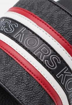 Michael Kors JAKE SLIDE Mules Black/crimson Homme -Michael Kors Soldes Boutique 9cd2fea260a44c1288a19d169a0e59f1