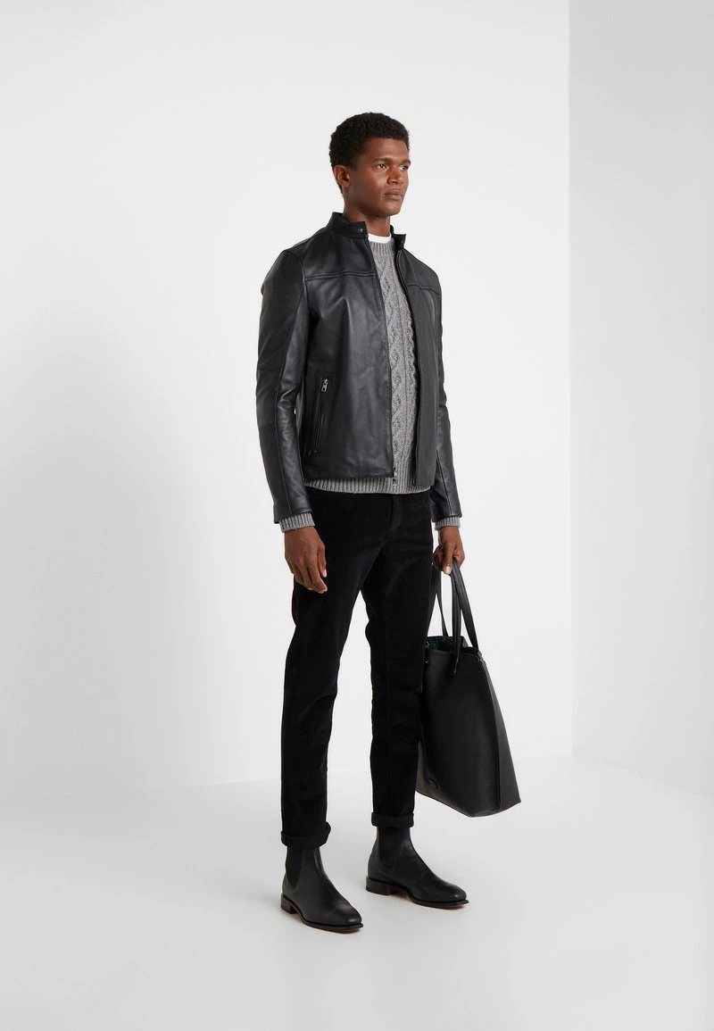Michael Kors Homme BASIC RACER JACKET Veste En Cuir Black 2 Michael Kors Homme BASIC RACER JACKET Veste En Cuir Black – Image 2