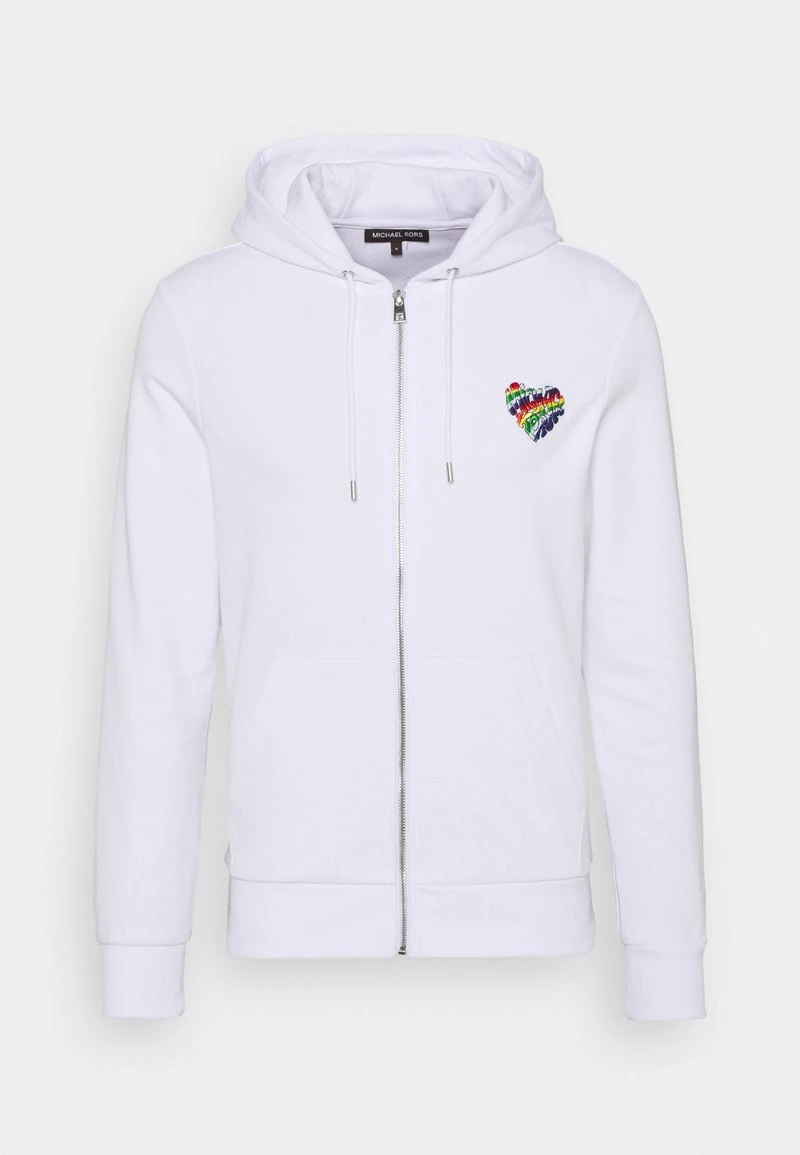 Michael Kors HOODIE HEART PATCH Sweat à Capuche Zippé White Homme 4 Michael Kors HOODIE HEART PATCH Sweat à Capuche Zippé White Homme – Image 4