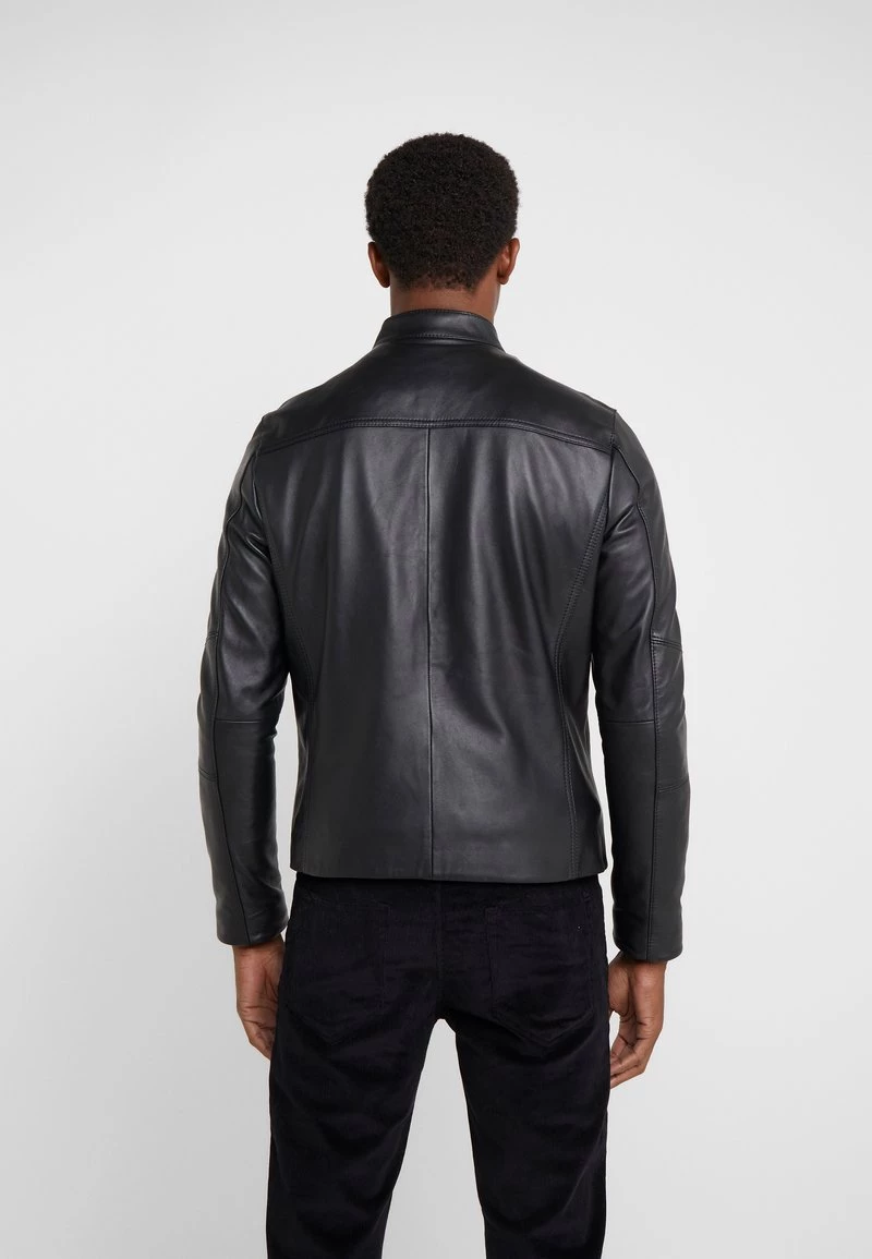 Michael Kors Homme BASIC RACER JACKET Veste En Cuir Black 3 Michael Kors Homme BASIC RACER JACKET Veste En Cuir Black – Image 3