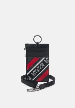 Michael Kors LANYARD ZIP CASE UNISEX Portefeuille Black/crimson