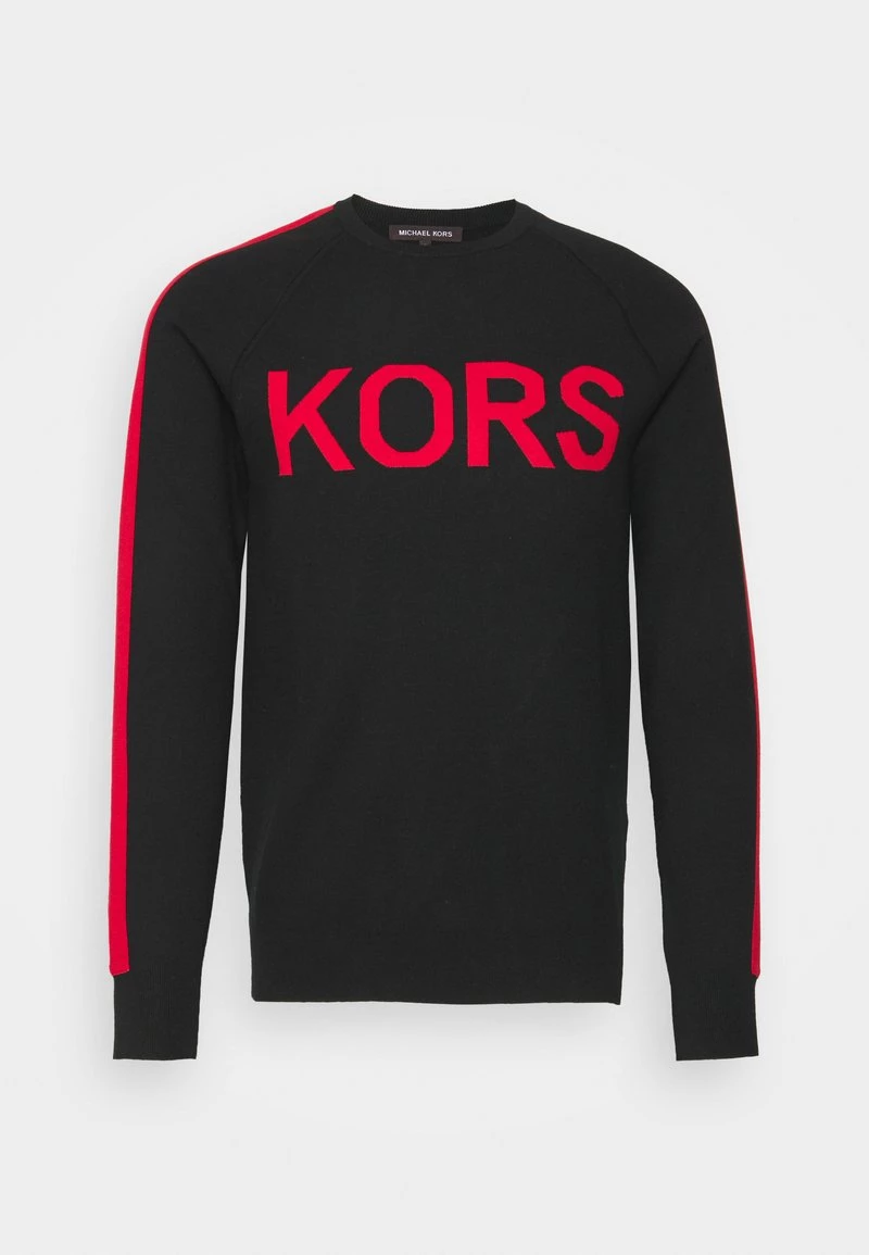 Michael Kors Homme CREW Pullover Black/crimson 1 Michael Kors Homme CREW Pullover Black/crimson