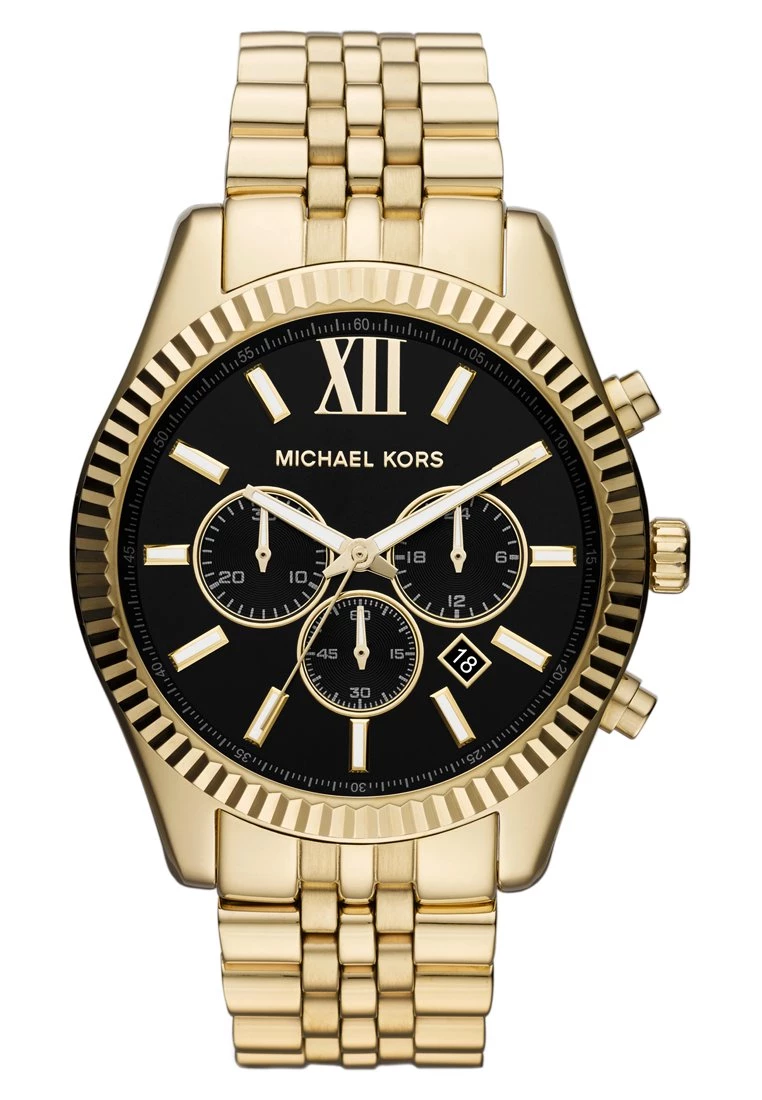 Michael Kors Unisex LEXINGTON Montre à Aiguilles Gold Coloured 2 Michael Kors Unisex LEXINGTON Montre à Aiguilles Gold Coloured – Image 2