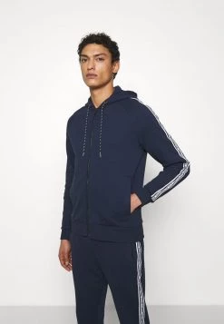 Michael Kors BLOCKED LOGO HOODIE Sweat à Capuche Zippé Midnight Homme