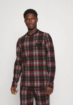 Michael Kors HOLIDAY HENLEY Haut De Pyjama Crimson Multi Homme